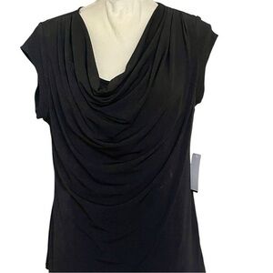 🌟 Elegant Black Draped Top by Premise 💖